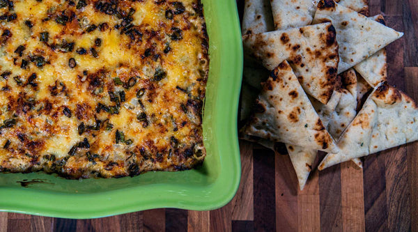 White Cheddar Artichoke & Spinach DIP with SMOKED CHICKEN made with All Purpose & Tasty Hot - Cluck & Squeal Seasonings and BBQ Rubs.